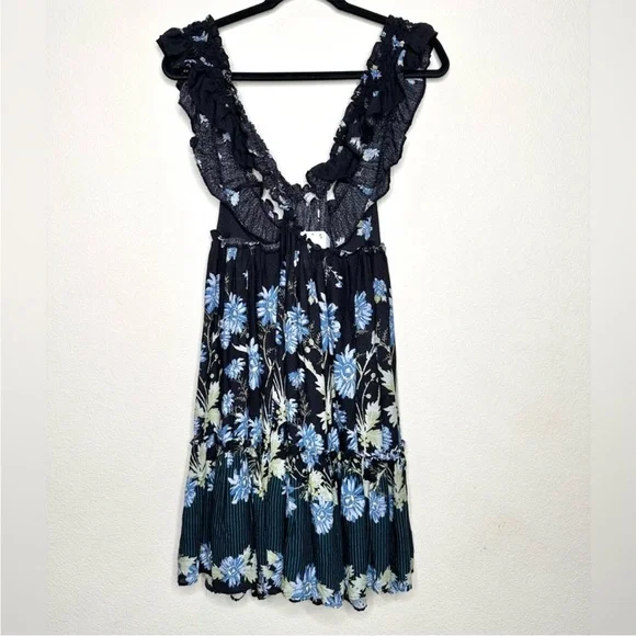 NWOT FREE PEOPLE Bali Wild Daisy Slip / Dress Black Combo Size S - Picture 11 of 14